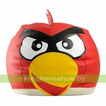 Кресло мешок Птичка Шар  экокожа (80 x 80 см) в красном цвете