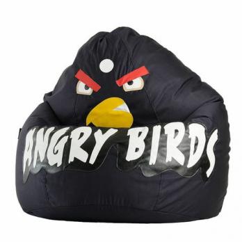 Кресло мешок Груша Черная птичка оксфорд (80 x 120 см)