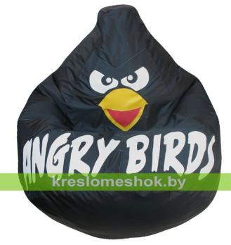 Кресло мешок Груша Черная птичка оксфорд (80 x 120 см)