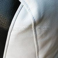 Кресло мешок Спортинг экокожа с полосками белое