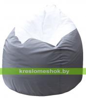 Кресло мешок Груша Элегант (основа серая, вставка белая)