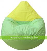 Кресло мешок Груша Макси Хэппи (основа салатовая, вставка жёлтая)