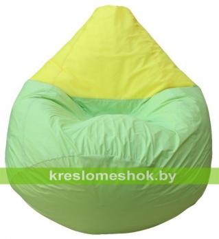 Кресло мешок Груша Макси Хэппи (основа салатовая, вставка жёлтая)