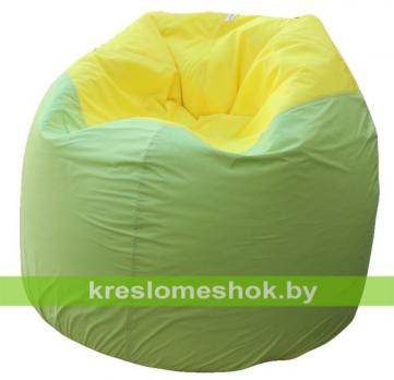 Кресло мешок Груша Макси Хэппи (основа салатовая, вставка жёлтая)