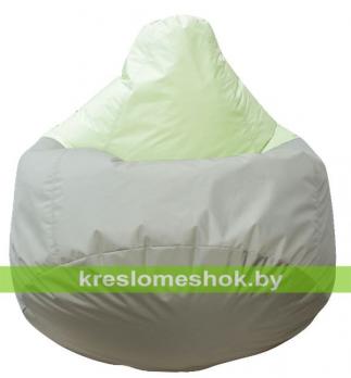 Кресло мешок Груша Виконт (основа оливковая тёмная, вставка салатовая)
