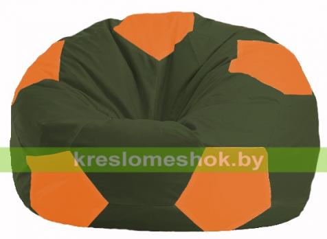 Кресло мешок Мяч М1.1-56 (основа оливковая тёмная, вставка оранжевая)