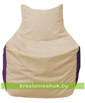 Кресло мешок Фокс Ф2.1-132 (основа бежевая, вставка фиолетовая)