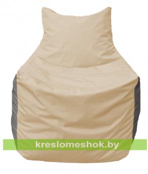 Кресло мешок Фокс Ф2.1-140 (основа бежевая, вставка серая)