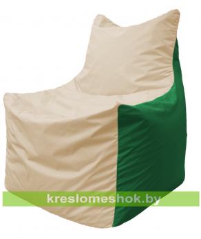 Кресло мешок Фокс Ф2.1-147 (основа бежевая, вставка зеленая)