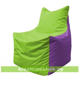 Кресло мешок Фокс Ф2.1-158 (основа салатовая, вставка сиреневая)