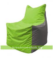 Кресло мешок Фокс Ф2.1-160 (основа салатовая, вставка серая)