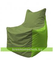 Кресло мешок Фокс Ф2.1-161 (основа оливковая, вставка салатовая)