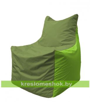 Кресло мешок Фокс Ф2.1-161 (основа оливковая, вставка салатовая)