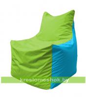 Кресло мешок Фокс Ф2.1-168 (основа салатовая, вставка голубая)