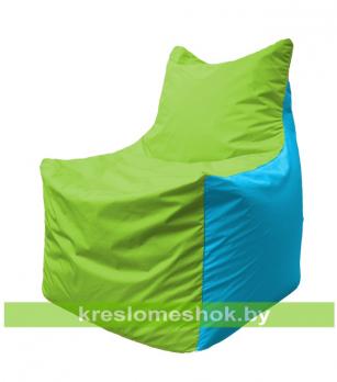 Кресло мешок Фокс Ф2.1-168 (основа салатовая, вставка голубая)