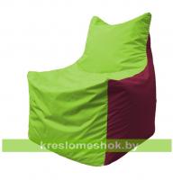 Кресло мешок Фокс Ф2.1-169 (основа салатовая, вставка бордовая)