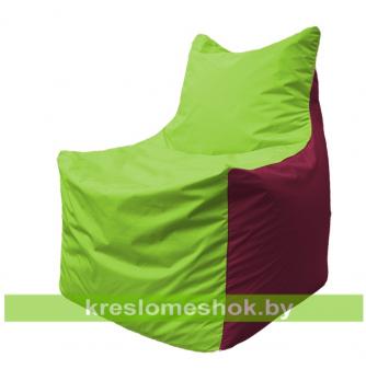 Кресло мешок Фокс Ф2.1-169 (основа салатовая, вставка бордовая)