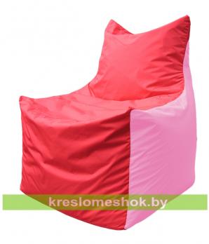 Кресло мешок Фокс Ф2.1-175 (основа красная, вставка розовая)