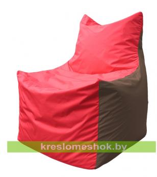 Кресло мешок Фокс Ф2.1-177 (основа красная, вставка коричневая)
