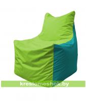 Кресло мешок Фокс Ф2.1-182 (основа салатовая, вставка бирюзовая)