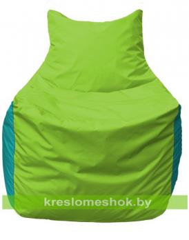 Кресло мешок Фокс Ф2.1-182 (основа салатовая, вставка бирюзовая)