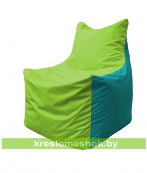 Кресло мешок Фокс Ф2.1-182 (основа салатовая, вставка бирюзовая)