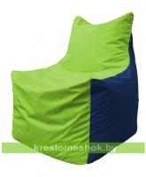 Кресло мешок Фокс Ф2.1-184 (основа салатовая, вставка синяя темная)