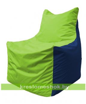 Кресло мешок Фокс Ф2.1-184 (основа салатовая, вставка синяя темная)