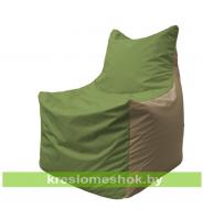 Кресло мешок Фокс Ф2.1-190 (основа оливковая тёмная, вставка бежевая тёмная)