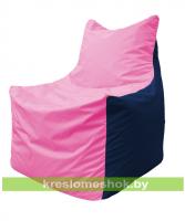 Кресло мешок Фокс Ф2.1-192 (основа розовая, вставка синяя тёмная)