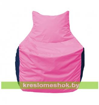 Кресло мешок Фокс Ф2.1-192 (основа розовая, вставка синяя тёмная)
