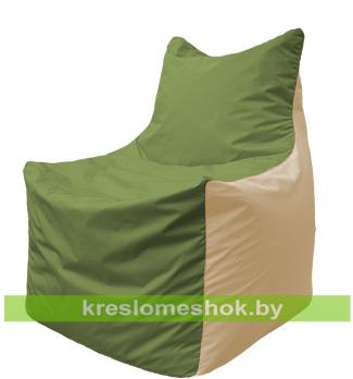 Кресло мешок Фокс Ф2.1-225 (основа оливковая, вставка бежевая)