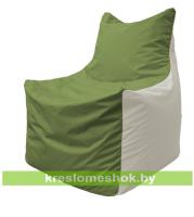 Кресло мешок Фокс Ф2.1-231 (основа оливковая, вставка белая)