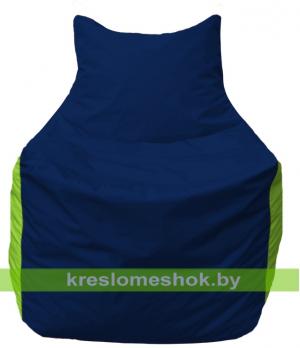 Кресло мешок Фокс Ф2.1-43 (основа синяя тёмная, вставка салатовая)