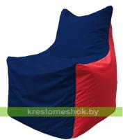 Кресло мешок Фокс Ф2.1-46 (основа синяя тёмная, вставка красная)