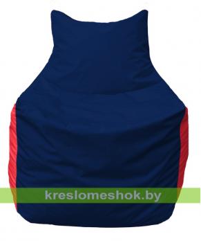Кресло мешок Фокс Ф2.1-46 (основа синяя тёмная, вставка красная)