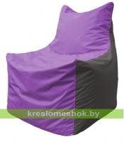 Кресло мешок Фокс Ф2.1-103 (основа сиреневая, вставка серая тёмная)