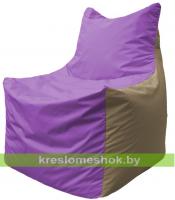 Кресло мешок Фокс Ф2.1-104 (основа сиреневая, вставка бежевая тёмная)