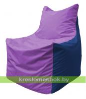 Кресло мешок Фокс Ф2.1-105 (основа сиреневая, вставка синяя тёмная)