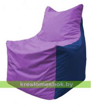Кресло мешок Фокс Ф2.1-105 (основа сиреневая, вставка синяя тёмная)