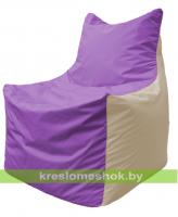 Кресло мешок Фокс Ф2.1-107 (основа сиреневая, вставка бежевая)