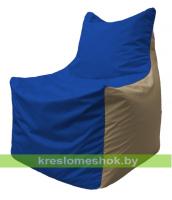 Кресло мешок Фокс Ф2.1-114 (основа васильковая, вставка бежевая тёмная)