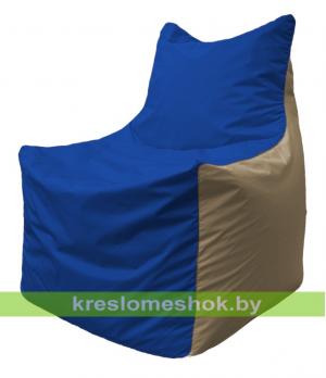 Кресло мешок Фокс Ф2.1-114 (основа васильковая, вставка бежевая тёмная)