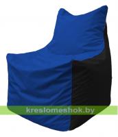 Кресло мешок Фокс Ф2.1-115 (основа васильковая, вставка чёрная)