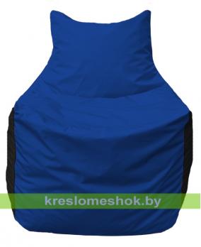 Кресло мешок Фокс Ф2.1-115 (основа васильковая, вставка чёрная)
