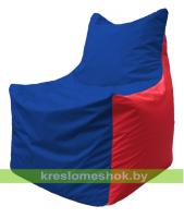 Кресло мешок Фокс Ф2.1-122 (основа васильковая, вставка красная)