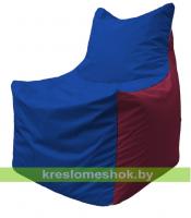 Кресло мешок Фокс Ф2.1-123 (основа васильковая, вставка бордовая)