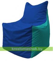 Кресло мешок Фокс Ф2.1-124  (основа васильковая, вставка бирюзовая