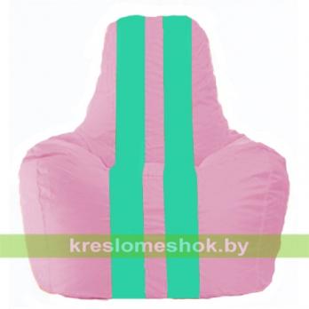 Кресло мешок Спортинг С1.1-204 (основа розовая, вставка бирюзовая)