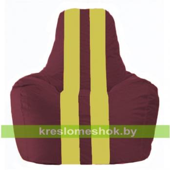 Кресло-мешок Спортинг С1.1-313 (основа бордовая, вставка желтая)